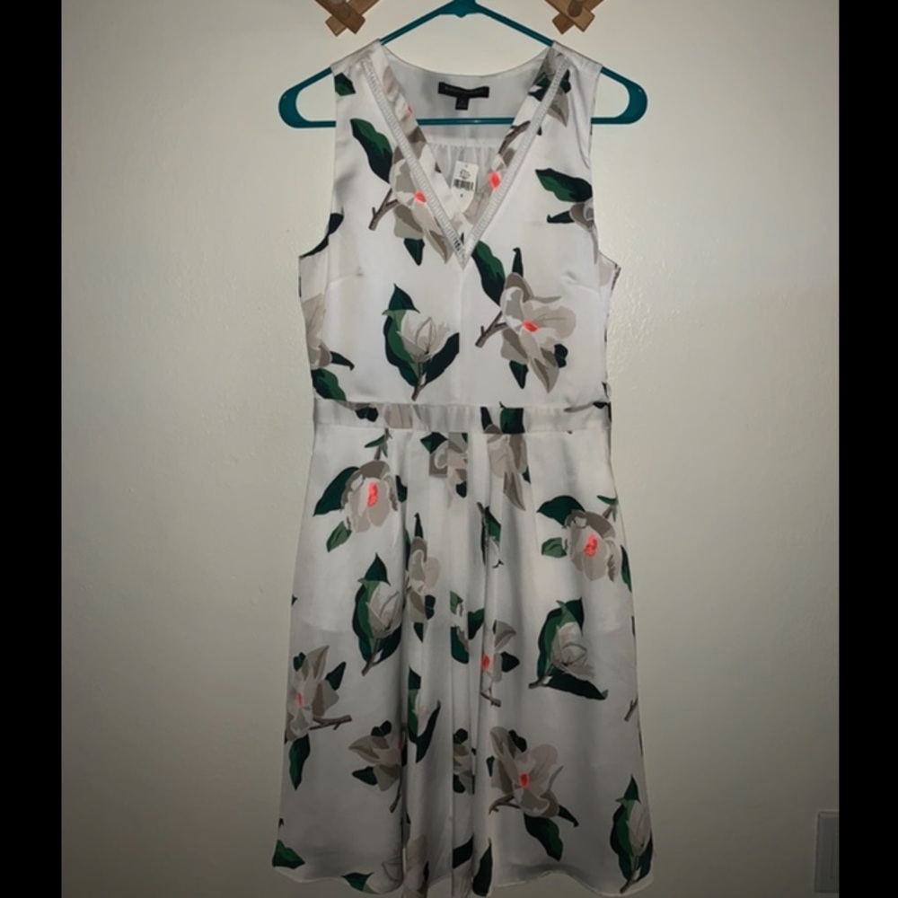 White & floral dress